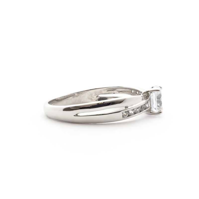 Bague solitaire femme Carador Or blanc 375/000 et Oxyde de zirconium