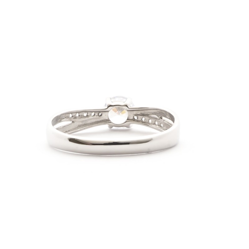 Bague solitaire femme Carador Or blanc 375/000 et Oxyde de zirconium