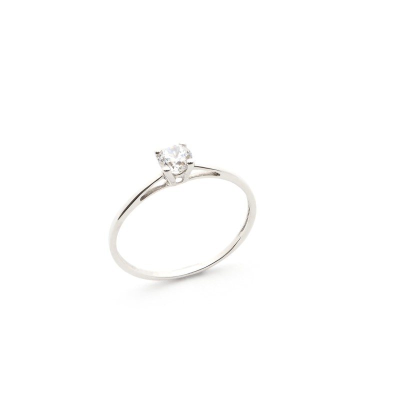 Solitaire oxyde de zirconium Carador classique or blanc 375/000
