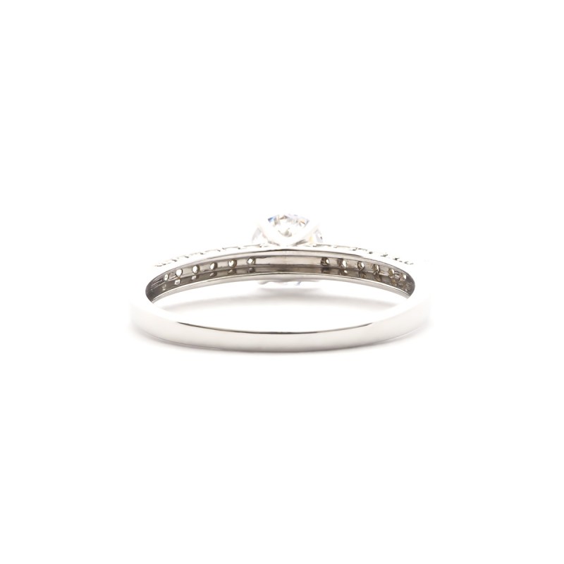Bague solitaire femme Carador Or blanc 375/000 et Oxyde de zirconium