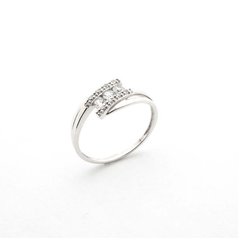 Bague  fantaisie Carador en or blanc 375/000 et oxydes de zirconium