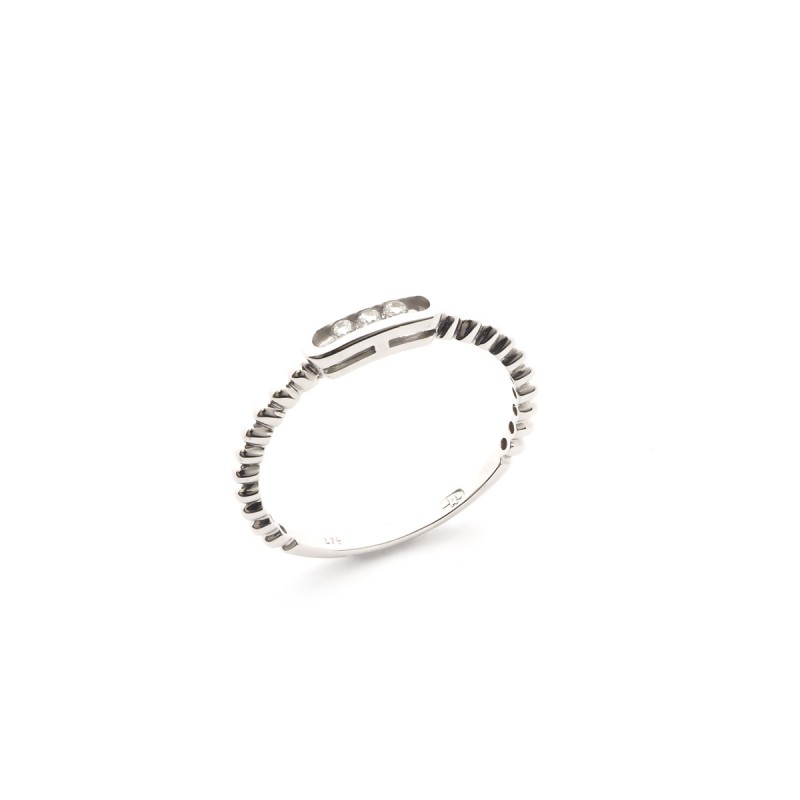 Bague Carador fantaisie Or blanc 375/000 et Oxyde de zirconium