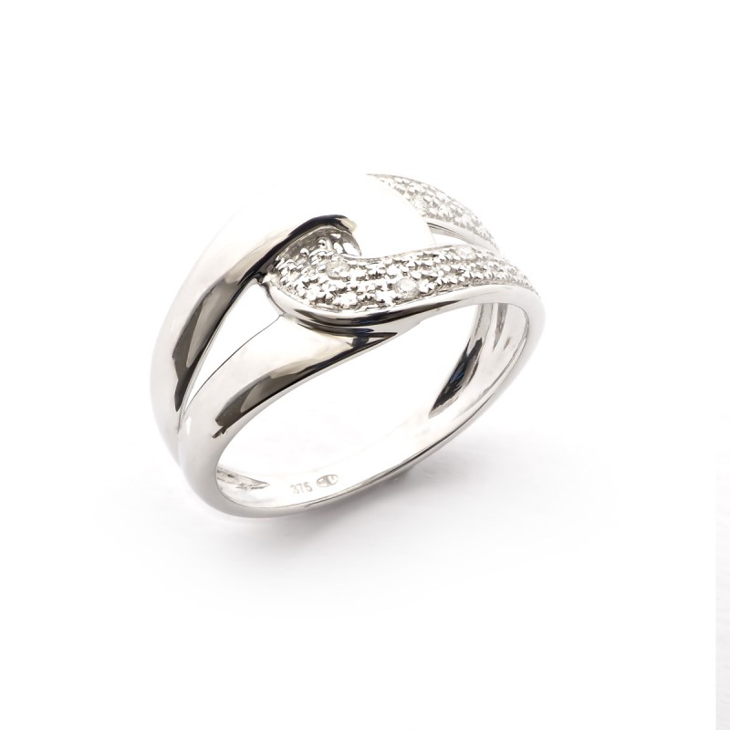 Bague Carador or 375/000eme entrelacée