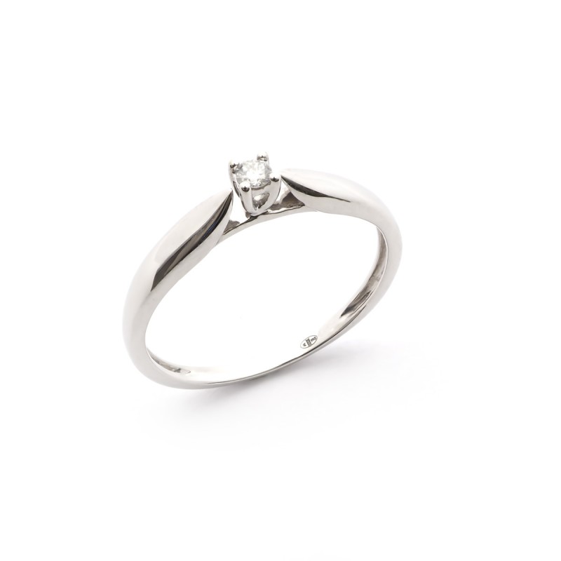 Bague Solitaire Carador Or blanc 375/000 et diamant 0,03 cts