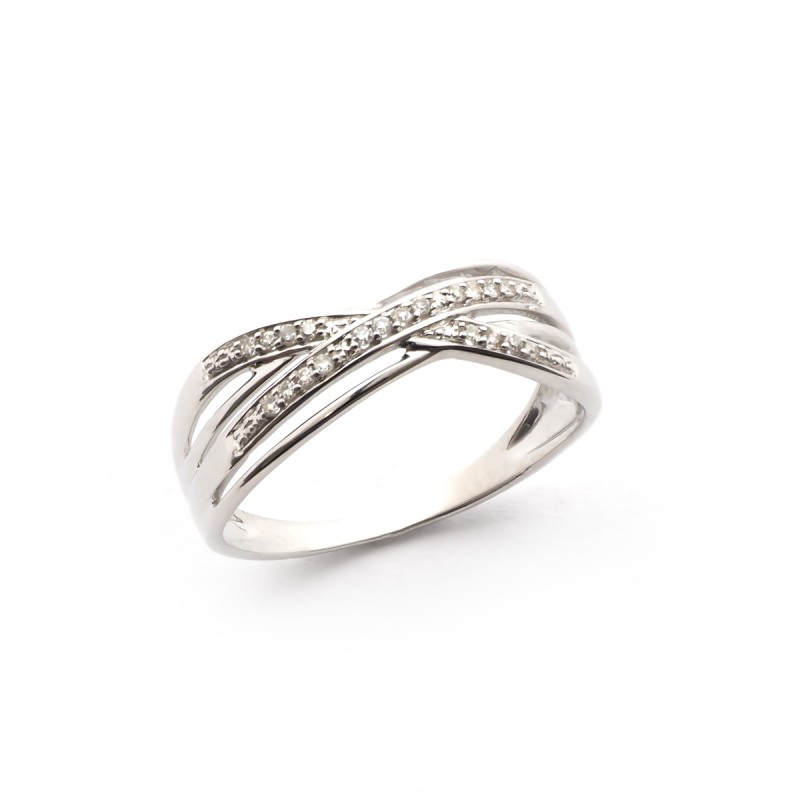 Bague Carador Or blanc 375/000 et diamant 0,06 cts