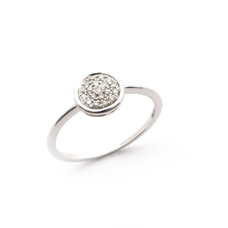 Bague Femme carador en or blanc 375/000 et Diamant 0.10 cts