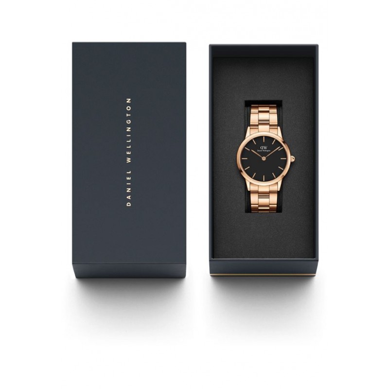 Montre Femme Daniel Wellington Collection Iconic Link 36 - Rose Gold Black