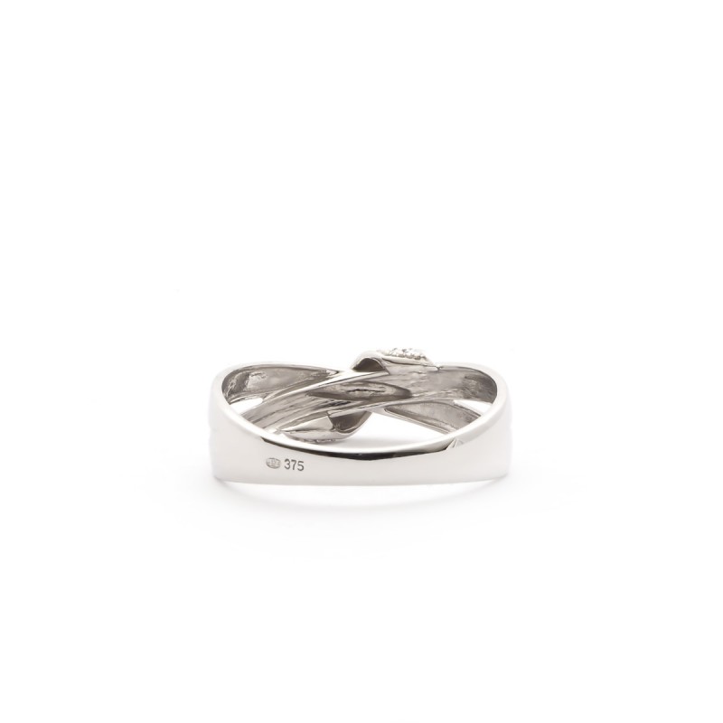 BAGUE FEMME CARADOR OR BLANC 375/000 ET DIAMANTS