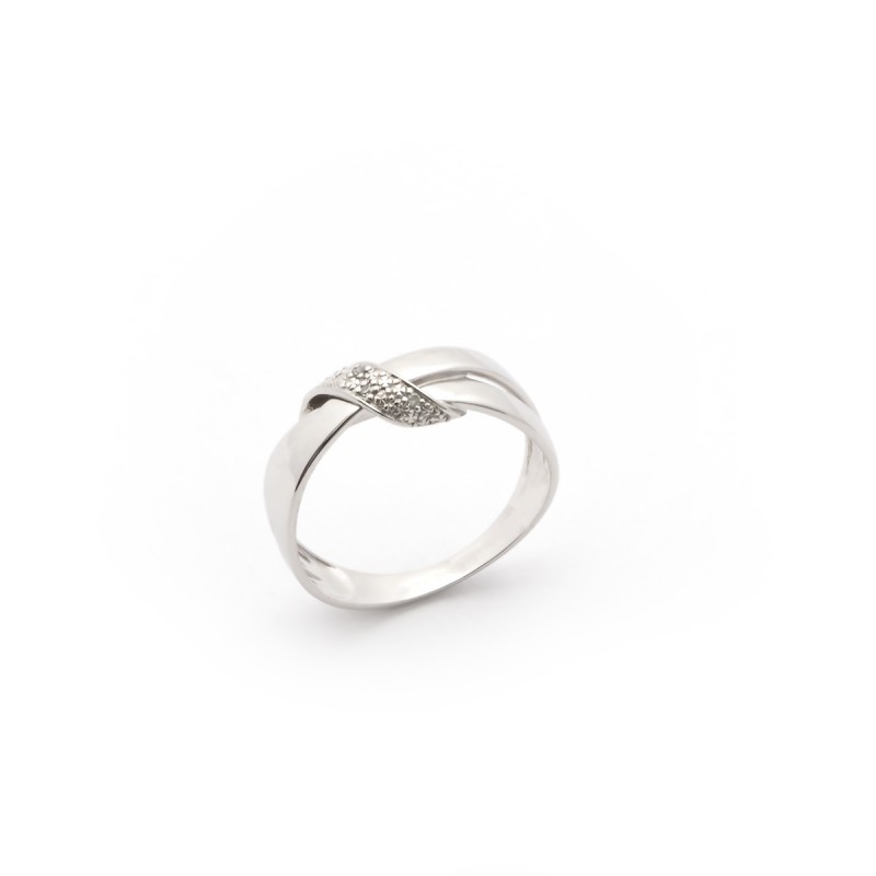 BAGUE FEMME CARADOR OR BLANC 375/000 ET DIAMANTS