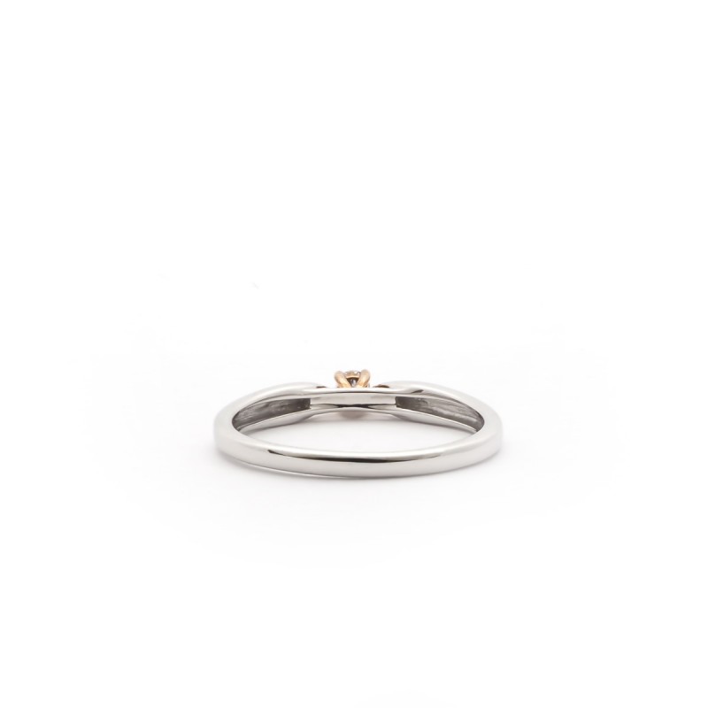 Bague Solitaire Carador or blanc et rose 375/000 et diamant