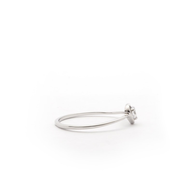 Bague Carador Coeur en or blanc 375/000, oxyde de zirconium