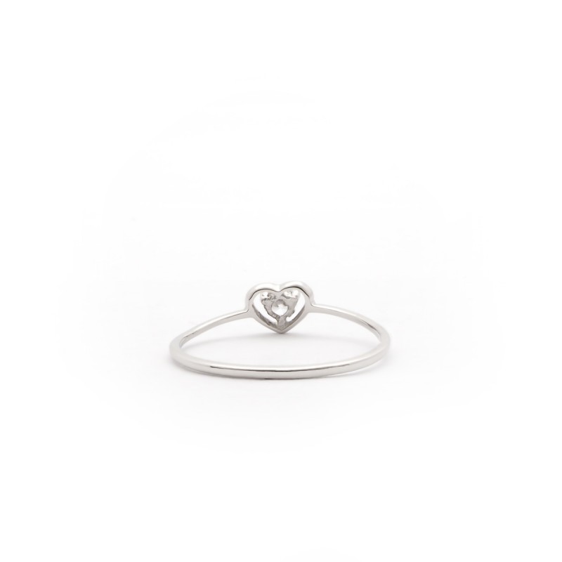 Bague Carador Coeur en or blanc 375/000, oxyde de zirconium