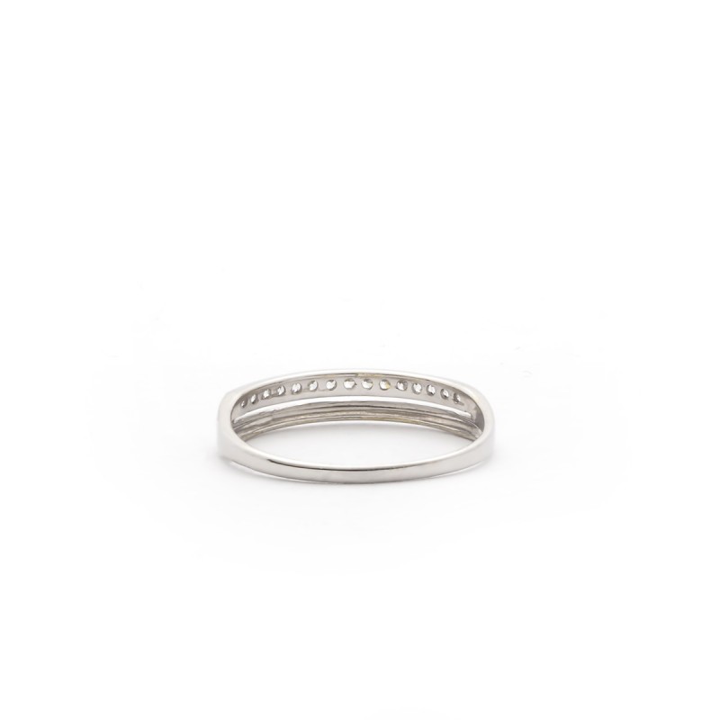 Bague Carador anneau double or blanc  375/000 et oxydes de zirconium