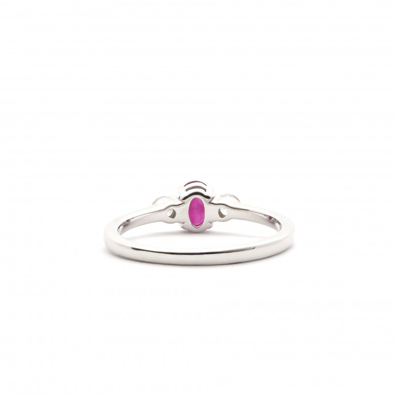 Bague joaillerie Carador en or blanc 750/000, rubis et diamants