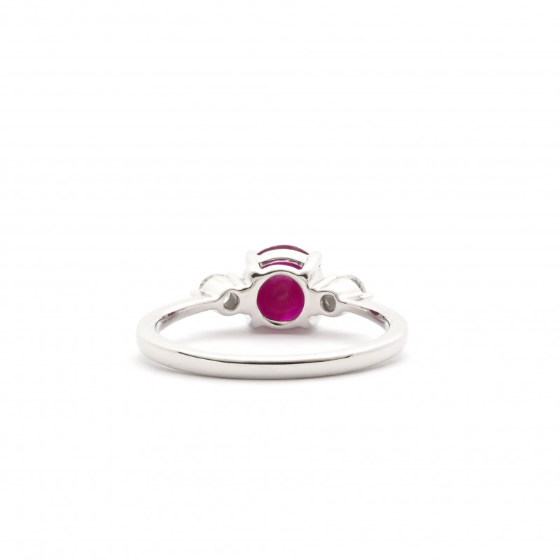 Bague Carador inspiration joaillerie en or blanc 750/000, diamants et rubis