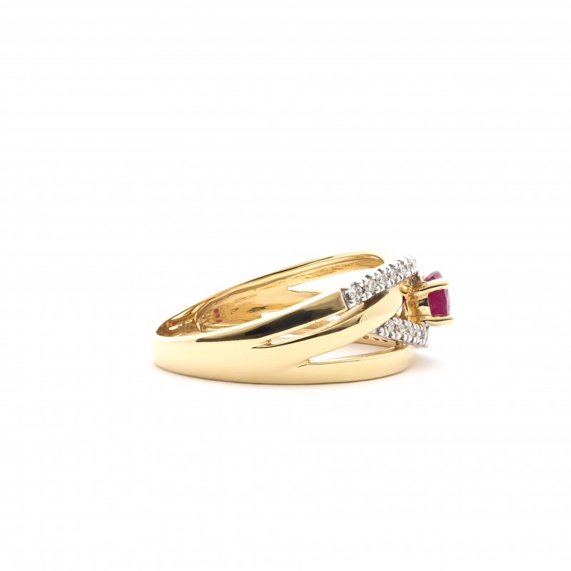bague Carador collection éternelle en or jaune 750/000, diamants et rubis