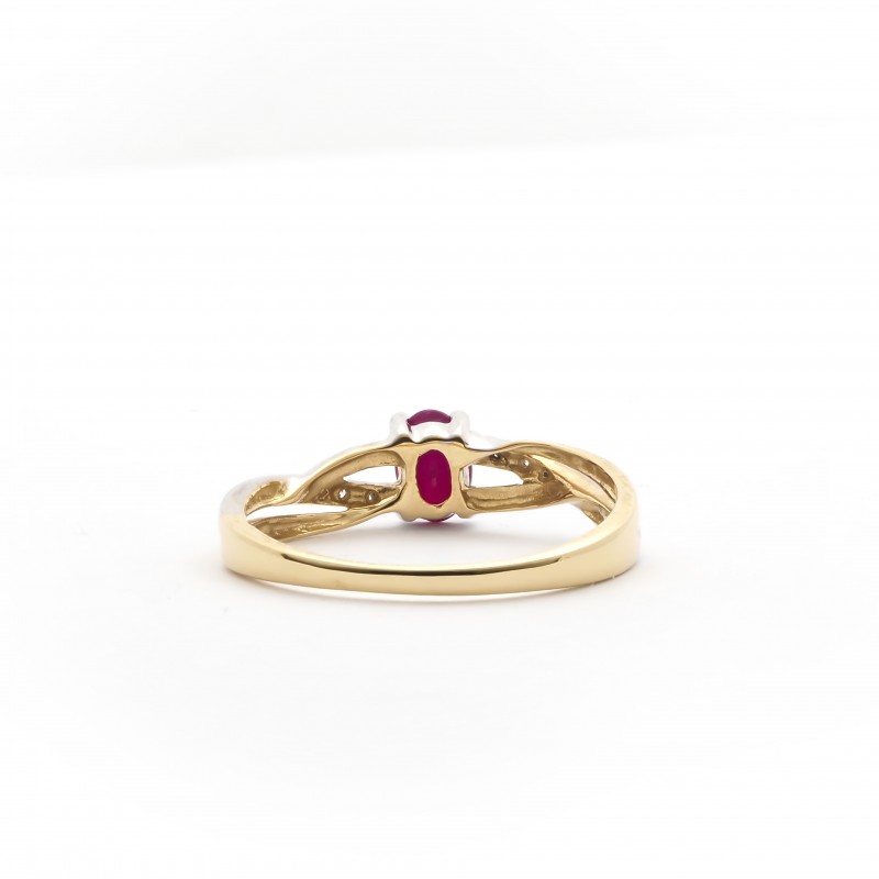 bague Intemporelle Carador en or bicolore 750/000, diamants et rubis