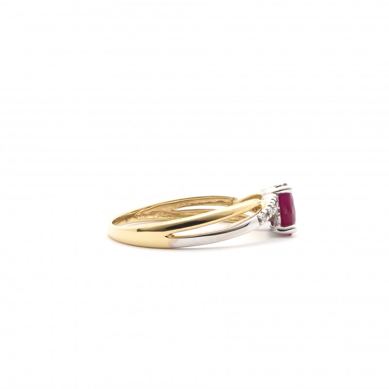 bague Intemporelle Carador en or bicolore 750/000, diamants et rubis