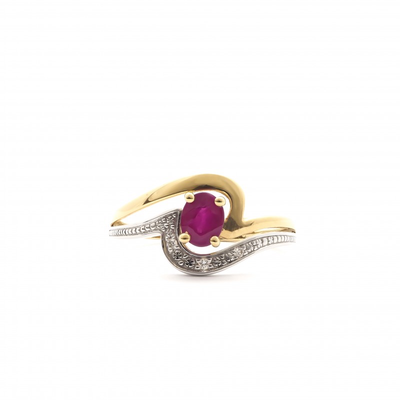 Bague en or 750/000 diamants et rubis