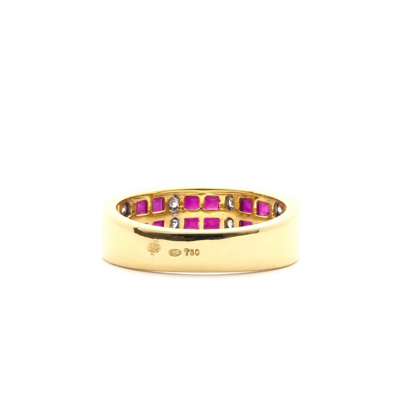 Bague Délicieuse Carador en or jaune 750/000, Diamant et Rubis