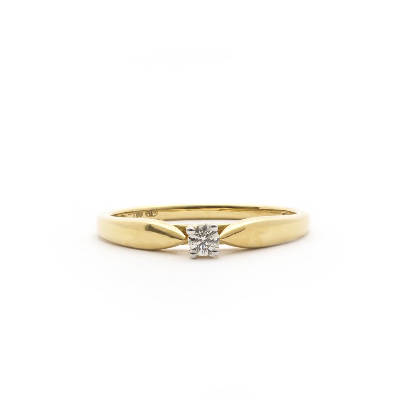 Bague Femme Carador Solitaire Diamant 0.07cts en Or Jaune 750/000