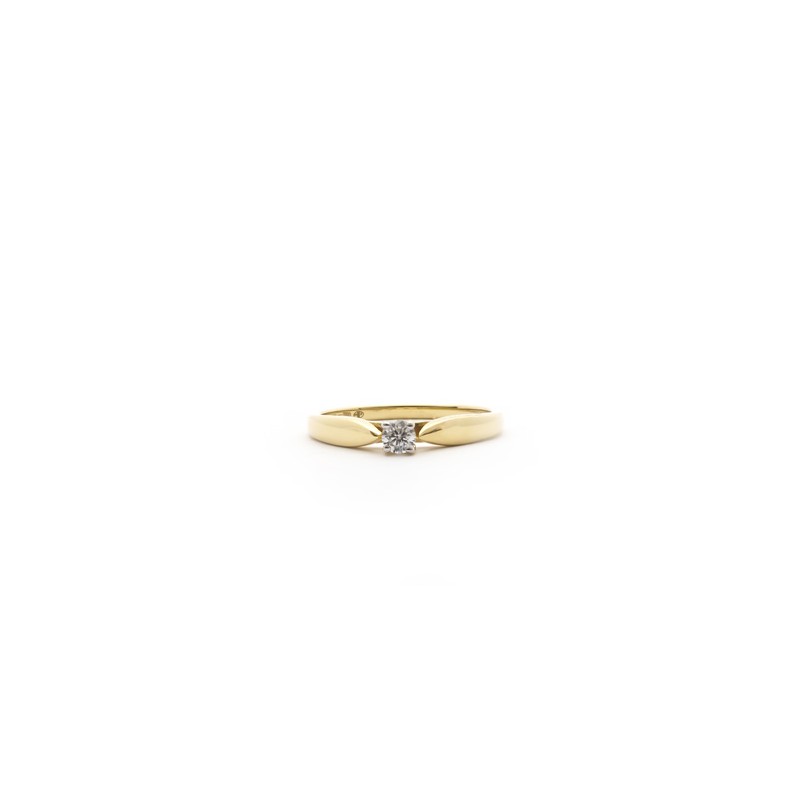 Bague Solitaire Carador Diamant 0,10 cts et or jaune 750/000