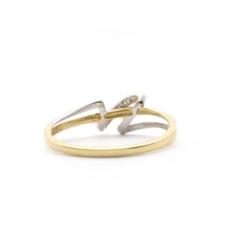 Bague bicolore diamants et or 750/000 CARADOR