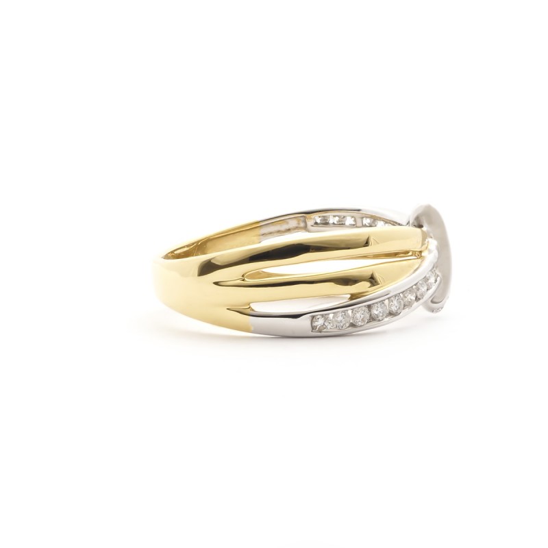 bague Carador multi rangs croisés or jaune et blanc 750/000 et diamants