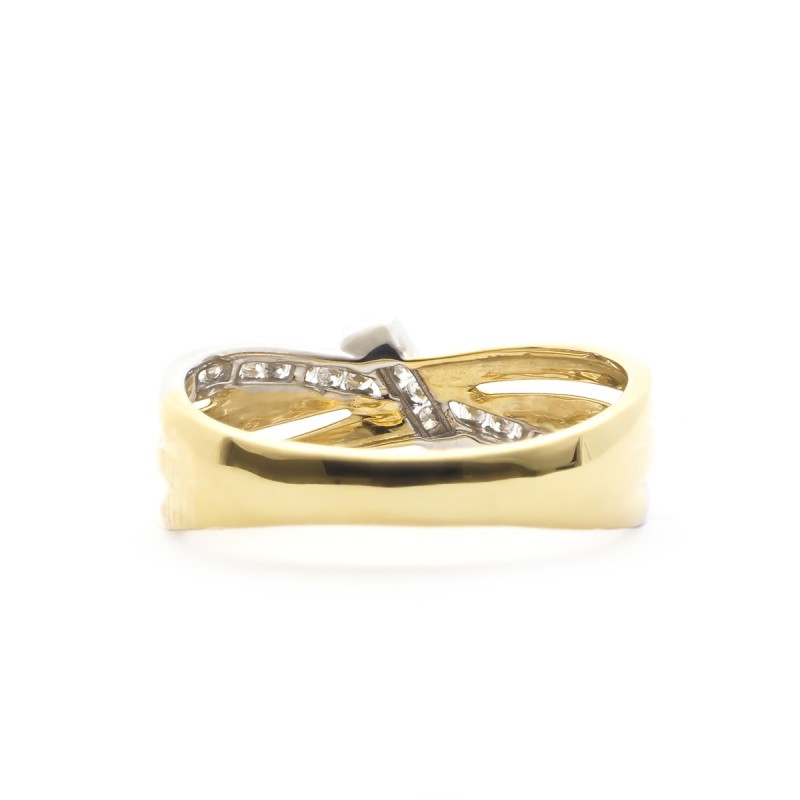 bague Carador multi rangs croisés or jaune et blanc 750/000 et diamants