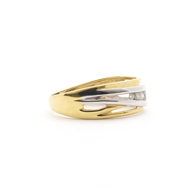 Bague Carador liens croisés bicolore or 750/000 et diamants