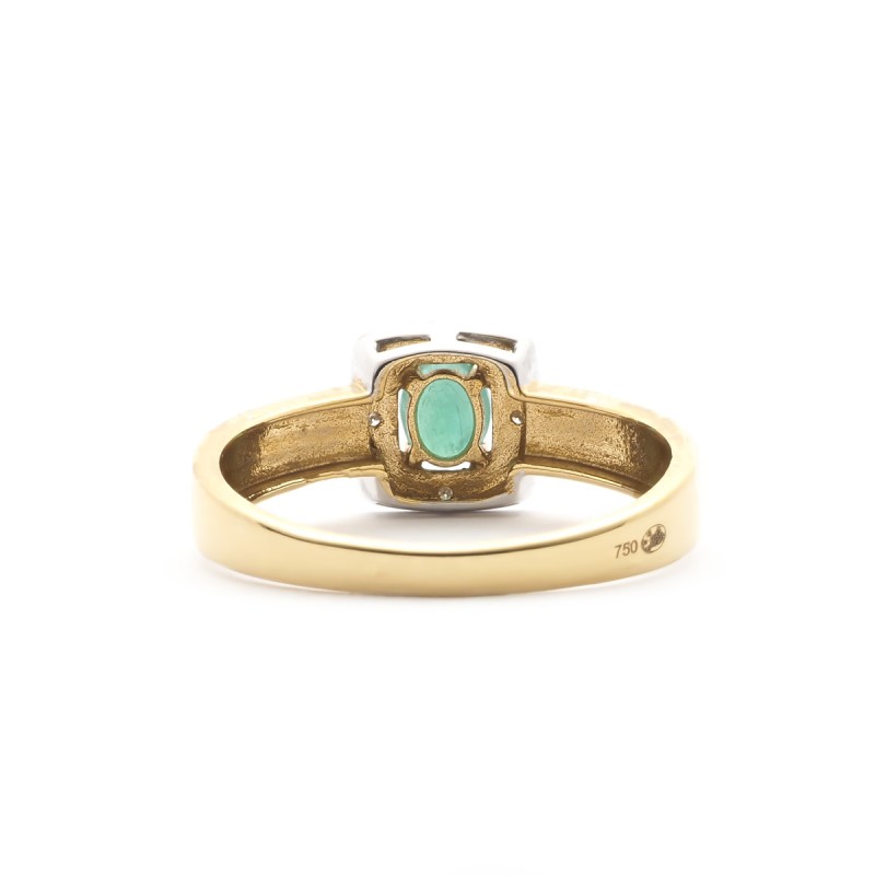 Carador - Bague OR 750/000, Diamant et Emeraude
