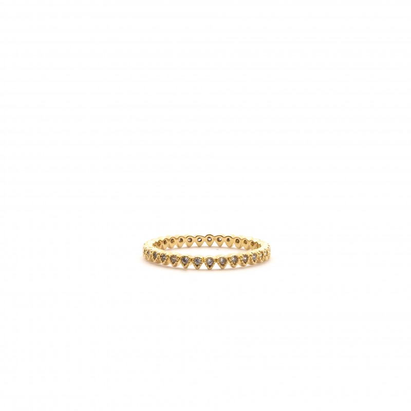 Bague Carador type alliance tour complet oxydes de zirconium en plaqué or
