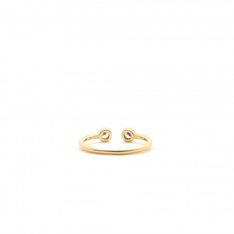 Bague Carador ouverte en plaqué or et oxydes de zirconium