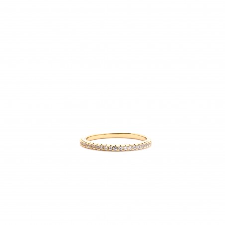 Bague  Carador type alliance demi-tour en plaqué or et oxydes de zirconium