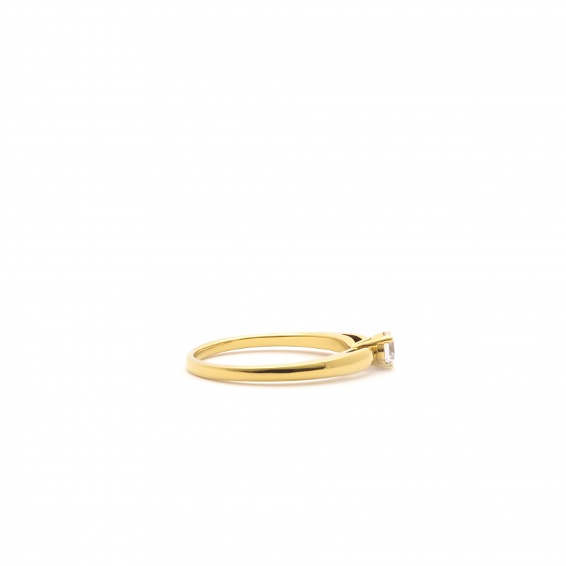 Bague femme solitaire Carador en  plaqué or et oxyde de zirconium