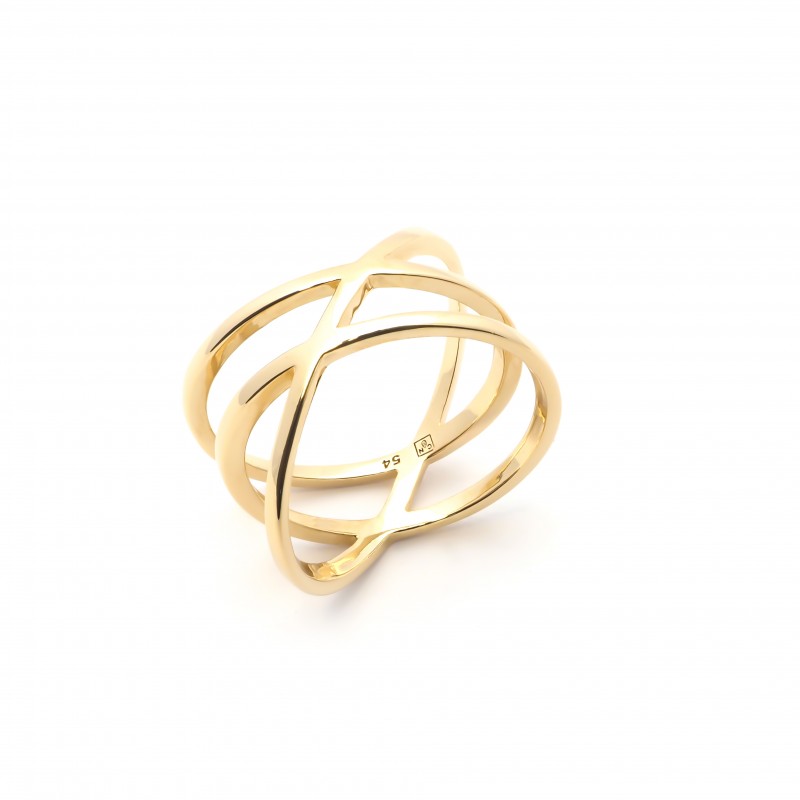 Bague Carador liens croisé plaqué or