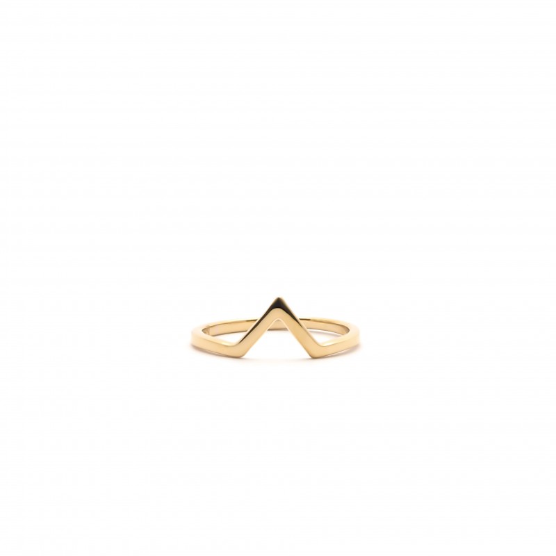 Bague Carador motif V plaqué or