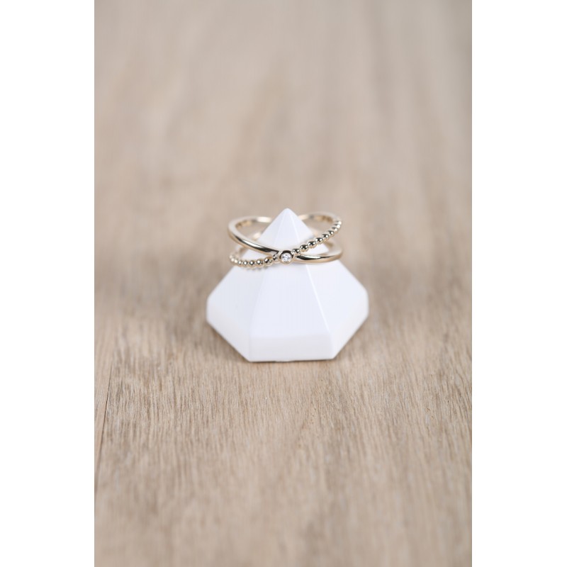 Bague indécise plaqué or et diamant de la marque La Garçonne