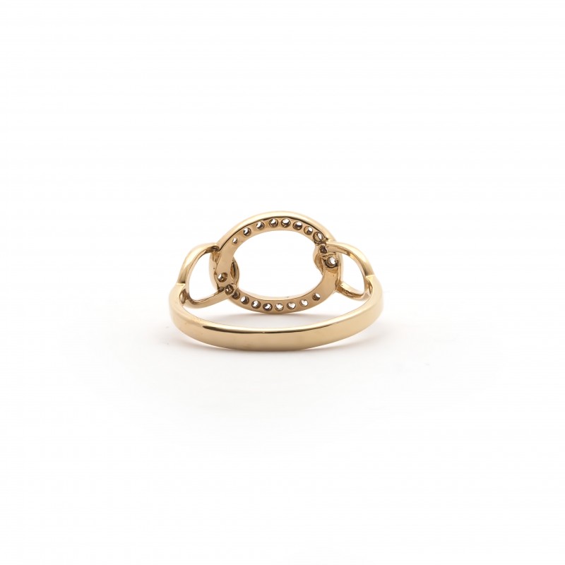 Bague Femme Carador Cercles enlacés plaqué or et oxydes de zirconium