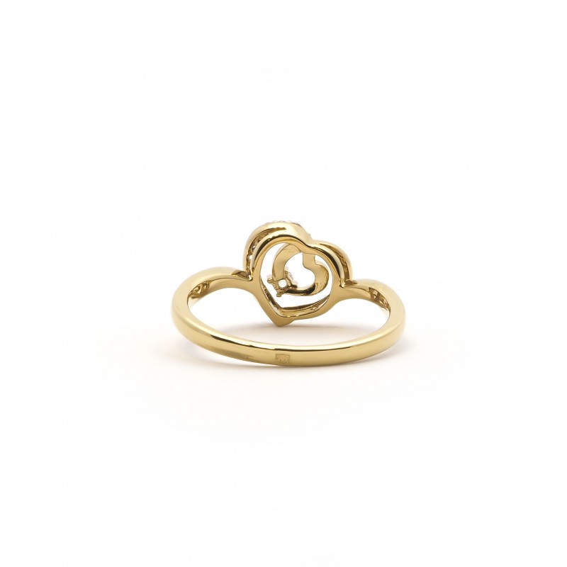 Bague plaqué or motif coeur carador