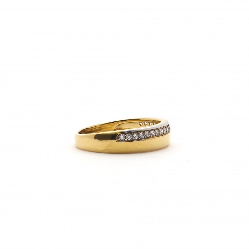 Bague femme type alliance plaqué or carador et oxydes de zirconium