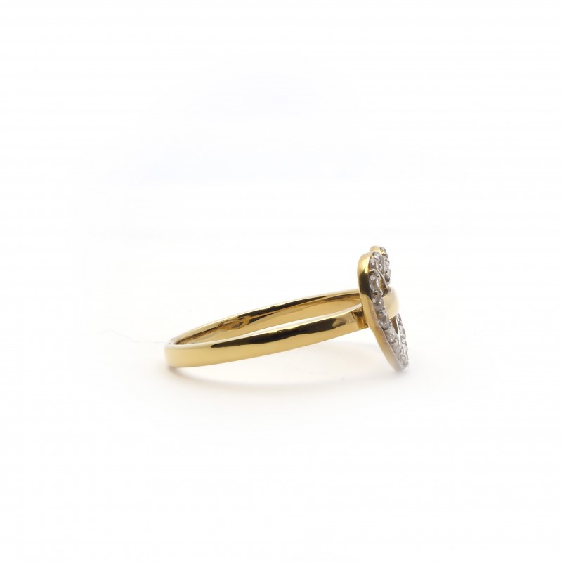 Bague fantaisie femme Carador en  plaqué or et oxydes de zirconium motif cœur