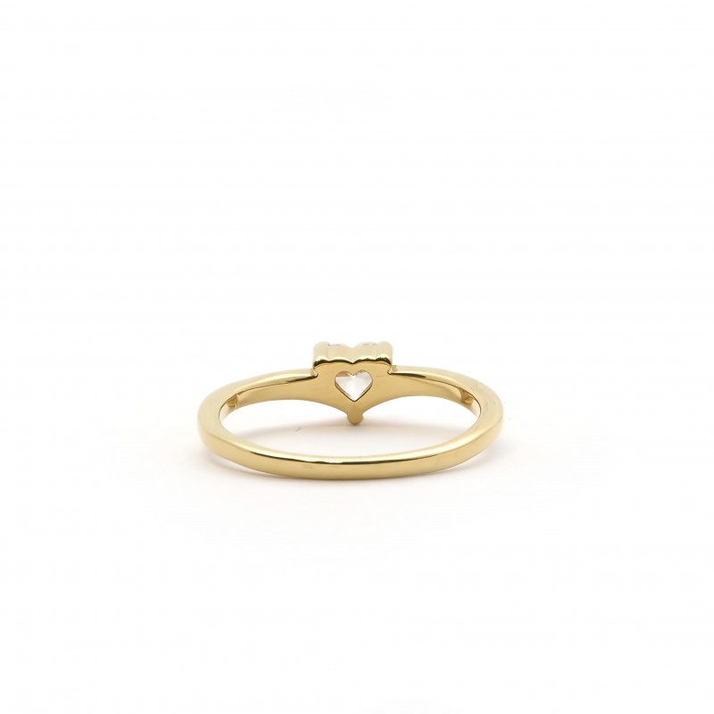 Bague femme solitaire Carador en  plaqué or et oxyde de zirconium motif cœur