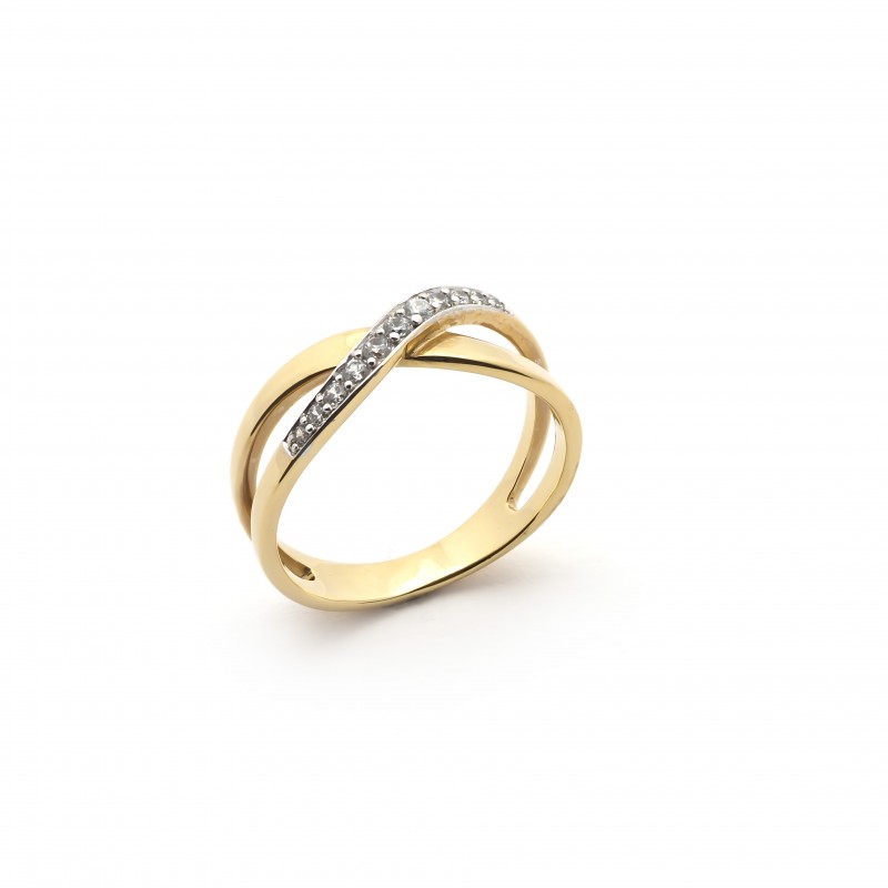 Bague Femme en Plaqué or et Oxyde de Zirconium