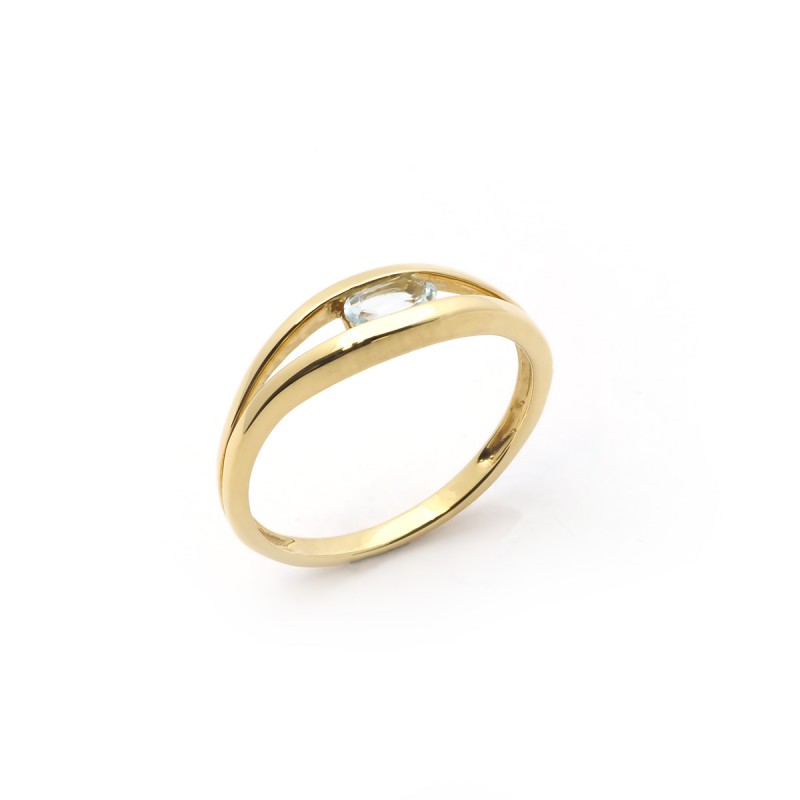 Bague Femme Topaze 0.27Ct Pierre Fine Or Jaune 750