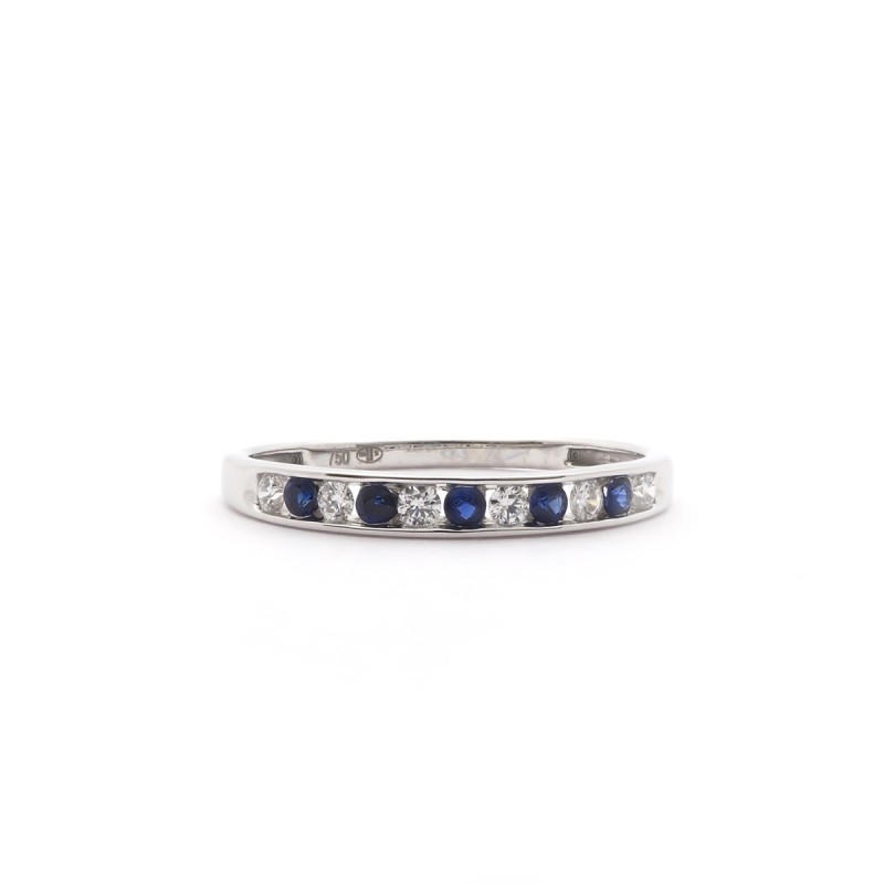 Bague Femme Carador en Or Blanc 750/000 Saphir et Diamant