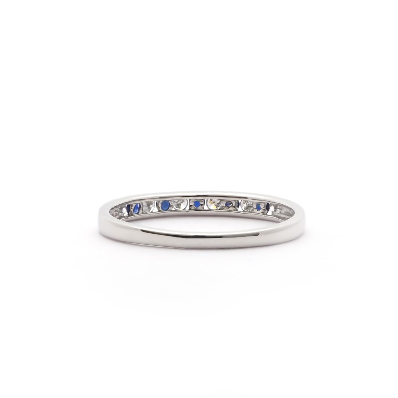 Bague Femme Carador en Or Blanc 750/000 Saphir et Diamant