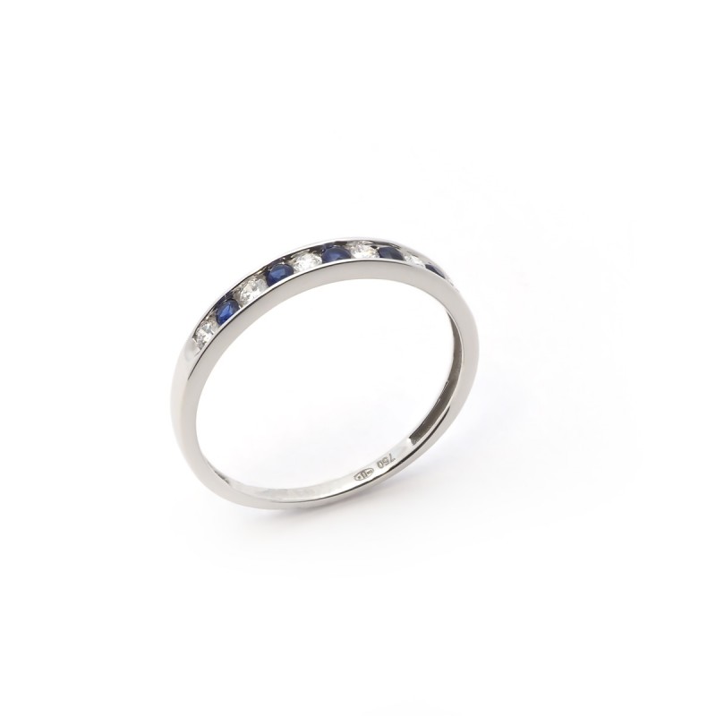 Bague Femme Carador en Or Blanc 750/000 Saphir et Diamant