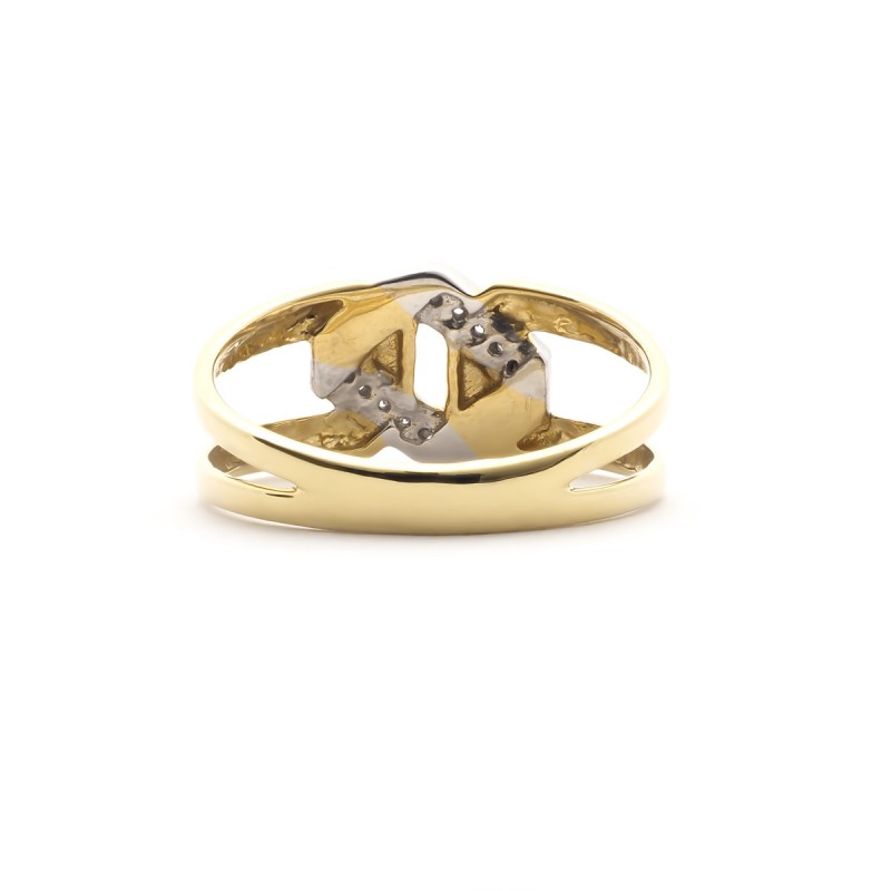 Bague bicolore et diamants en or 750/000 CARADOR
