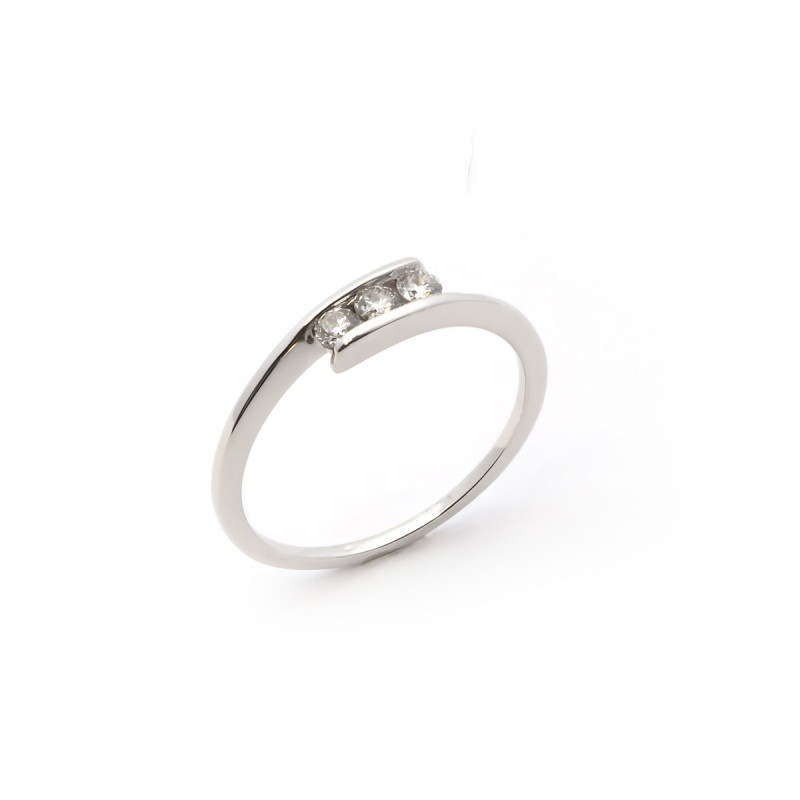 Bague Carador en Or Blanc 750/000 Trilogie diamants